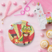 Kinder Borden met gestreken fijn papier Papieren Bordje (Feest)