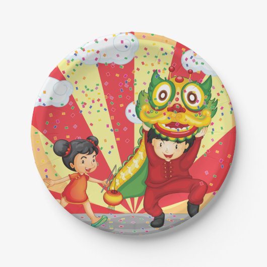 Kinder Borden met gestreken fijn papier Papieren Bordje (Voorkant)