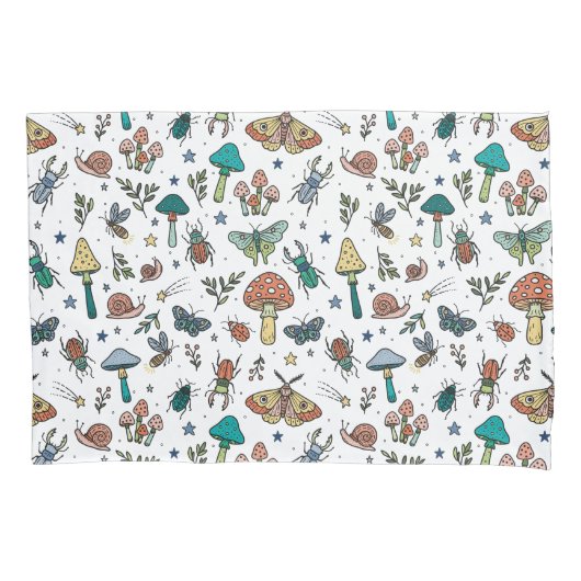 Kinder bosbeestjes en paddenstoelen kussensloop (Voorkant-Links)