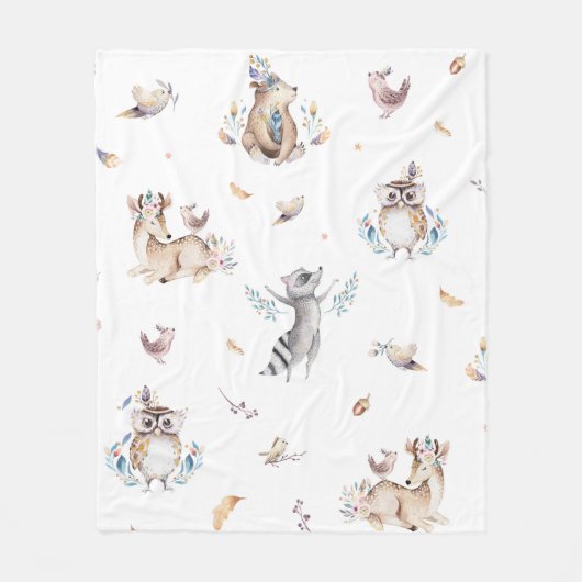 Kinder bosdierendekens fleece deken (Voorkant)