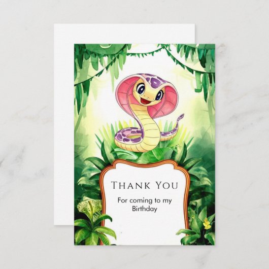 Kinder bosslang jarig bedankkaart (Voorkant / Achterkant)