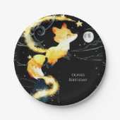 Kinder bosvos jarig papieren bordje (Voorkant)