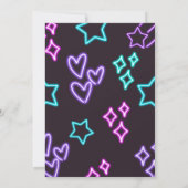 Kinder Bounce Neon Glow Verjaardagsfeestuitnodigin Kaart (Achterkant)