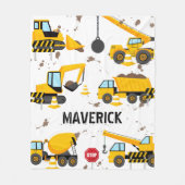 Kinder bouwjongens gepersonaliseerde naam fleece deken (Voorkant)