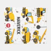 Kinder bouwjongens gepersonaliseerde naam fleece deken (Voorkant (Horizontaal))