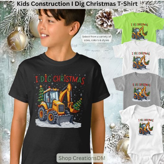 Kinder bouwkunst graaft kerst t-shirt