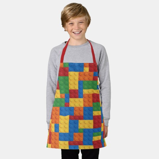 Kinder bouwstenen Speelgoed Patroon Schort (Gedragen)