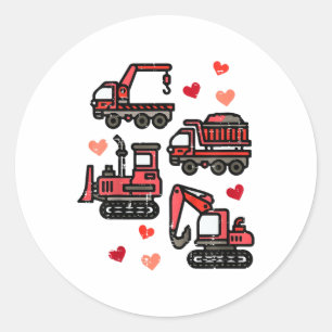 Kinder bouwtruck Ik graaf je grappige Kinder jonge Ronde Sticker