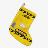 Kinder Bouwvoertuig Aangepaste bakken Naam Geel Kleine Kerstsok (Voorkant (Hangend))