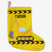 Kinder Bouwvoertuig Aangepaste bakken Naam Geel Kleine Kerstsok (Voorkant)