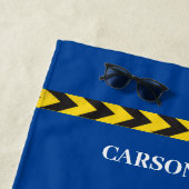 Kinder bouwvoertuig Custom Boys Blue Strandlaken (In situ)