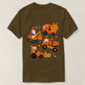 Kinder bouwvoertuig Halloween Crane Truck Pu T-shirt (Design voorkant)