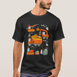 Kinder bouwvoertuig Halloween Crane Truck Pu T-shirt