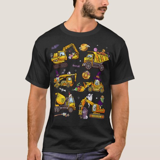 Kinder bouwvoertuig Halloween graafmachine Todd T-shirt (Voorkant)