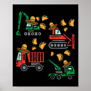 Kinder bouwvrachtwagen Bulldozer Cinco de Mayo Ki Poster