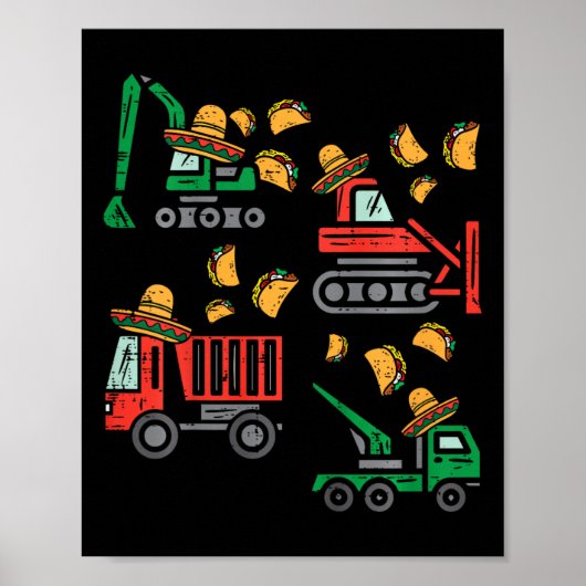 Kinder bouwvrachtwagen Bulldozer Cinco de Mayo Ki Poster (Voorkant)