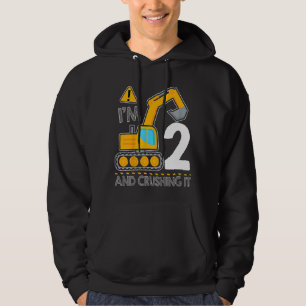 Kinder bouwwagen 2e Verjaardag Ik ben 2 en Cru Hoodie