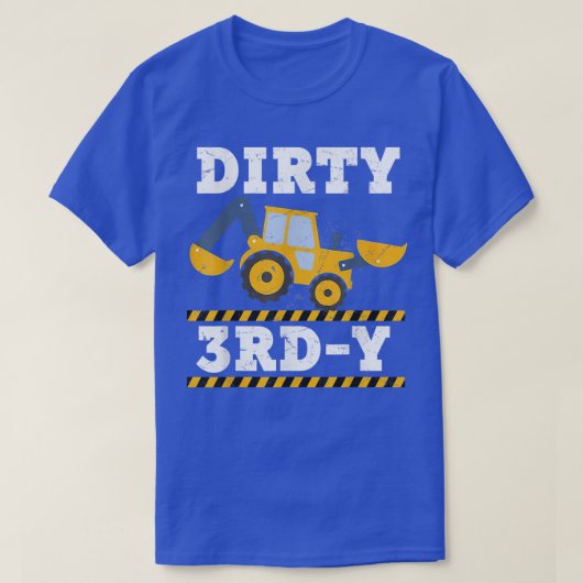 Kinder bouwwagen 3rd Birthday Boy Ecavator T-shirt (Design voorkant)