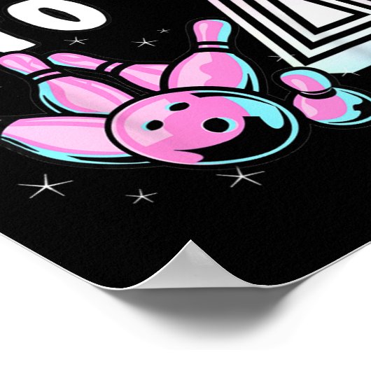 Kinder Bowler Rollin’ Into 4 Bowling 4e verjaardag Poster (Hoek)