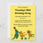 Kinder Bowling Alley Birthday Party Kaart (Voorkant)