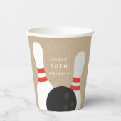 Kinder Bowling Birthday Party Papieren Bekers (Voorkant)