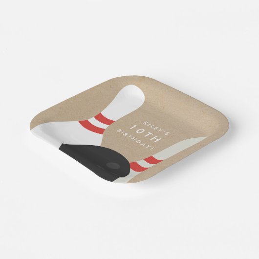 Kinder Bowling Birthday Party Papieren Bordje (Gebogen)