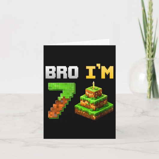 Kinder Boy Is Mijn 7e Verjaardag Bro Game Pixel 7  Kaart (Voorkant)