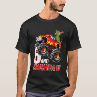 Kinder Boys 6th Birthday Monster Truck Birthday 6 T-shirt