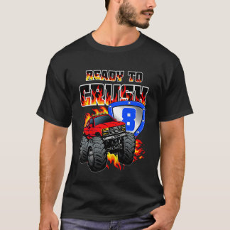 Kinder Boys 8th Birthday Monster Truck Birthday 8 T-shirt