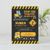 Kinder boys Birthday Party Construction Dump Truck Kaart (Staand voorkant)