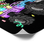 Kinder Boys Happy Easter T-rex Bunny Monster Truck Poster (Hoek)