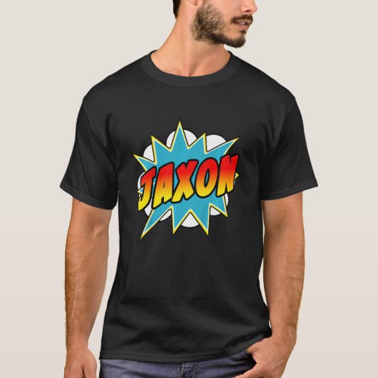 Kinder Boys Jaxon Comic Book Superheld Name T-shirt (Voorkant)