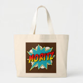 Kinder Boys Moritz Name Comic Book Superheld Grote Tote Bag (Voorkant)