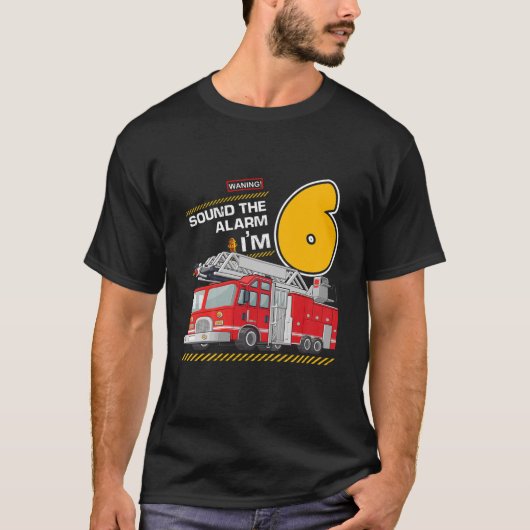 Kinder brandbestrijder vrachtwagen 6 jaar oud 6 ja t-shirt (Voorkant)