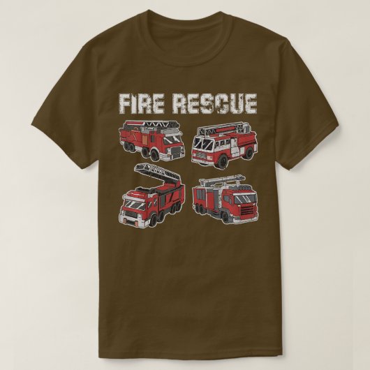 Kinder BRANDSTOFRESCUE Fire Engine Trucks Firemen  T-shirt (Design voorkant)