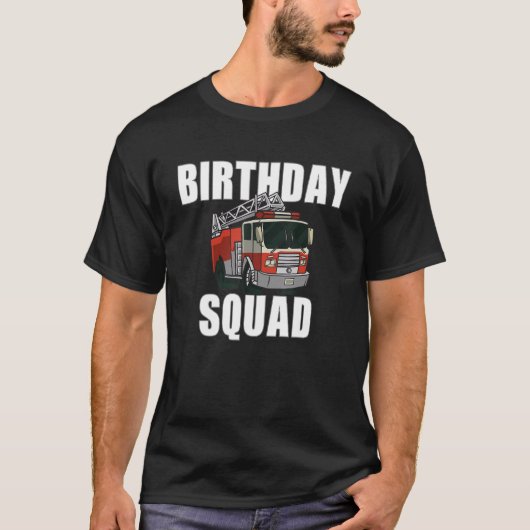 Kinder brandweerman op het Birthday Squad Fire TBo T-shirt (Voorkant)