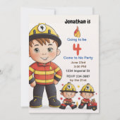 Kinder brandweerman Pas de Verjaardag aan Kaart (Voorkant)