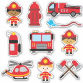 Kinder brandweerman sticker (Voorkant)