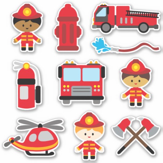Kinder brandweerman sticker (Voorkant)