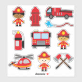 Kinder brandweerman sticker (Vel)
