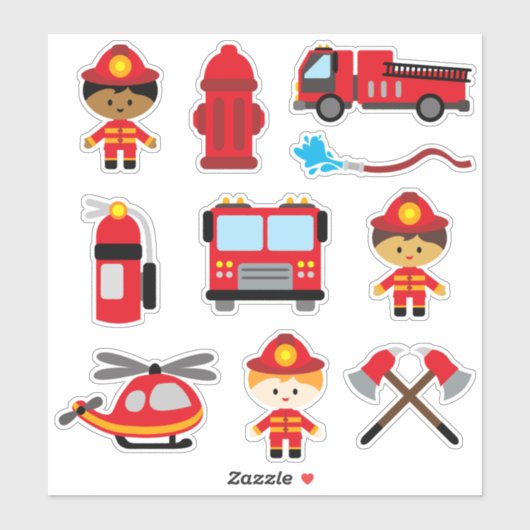 Kinder brandweerman sticker (Vel)