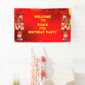 Kinder brandweerman thema verjaardagsfeestje spandoek (Insitu)