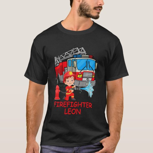 Kinder brandweermotor met vuurmotor L T-shirt (Voorkant)
