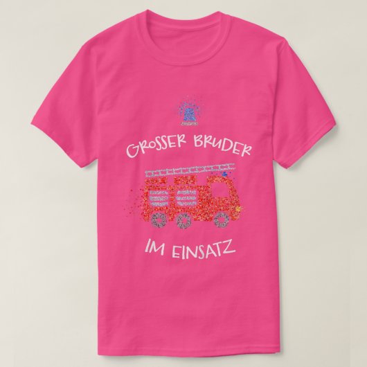 Kinder brandweermotor voor grosser Bruder T-shirt (Design voorkant)