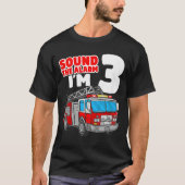 Kinder brandweerwagen 3 jaar oude brandweerman 3de t-shirt (Voorkant)
