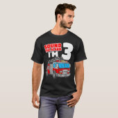 Kinder brandweerwagen 3 jaar oude brandweerman 3de t-shirt (Voorkant volledig)