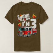 Kinder brandweerwagen 3rd Birthday Boy brandweerma T-shirt (Design voorkant)