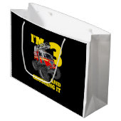 Kinder brandweerwagen 3rd Birthday Boy Toddler Groot Cadeauzakje (Voorkant Gekanteld)