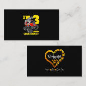 Kinder brandweerwagen 3rd Birthday Boy Toddler Visitekaartje (Voorkant / Achterkant)