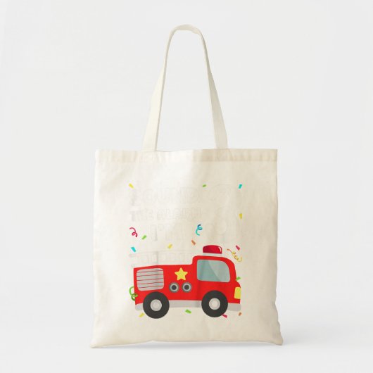 Kinder brandweerwagen 3rd Birthday Toddler Boy Fir Tote Bag (Voorkant)